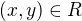 $(x,y)\in R$