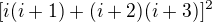 $[i(i+1)+(i+2)(i+3)]^{2}$
