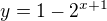 $y=1-2^{x+1}$