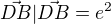 $\vec {DB}|\vec {DB}=e^2$