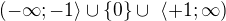 $(-\infty ;-1\rangle\cup \{0\} \cup� \langle+1;\infty )$