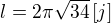 $l=2\pi \sqrt{34}\,[j]$