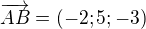 $\overrightarrow{AB}=(-2;5;-3)$