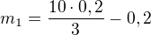 kopírovat do textarea $m_{1}=\frac{10\cdot 0,2}{3}-0,2$