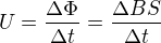 kopírovat do textarea $U=\frac{\Delta \Phi }{\Delta t}=\frac{\Delta BS}{\Delta t}$