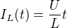 $I_L(t)=\frac UL t$