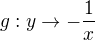 $g:y\to -\frac 1x$