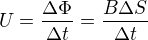 kopírovat do textarea $U=\frac{\Delta \Phi}{\Delta t}=\frac{B\Delta S}{\Delta t}$