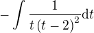 $-\int{\frac{1}{t\(t-2\)^2}\mathrm{d}t}$
