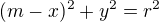 kopírovat do textarea $(m - x)^{2} + y^{2} = r^{2}$