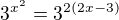 kopírovat do textarea $3^{x^2}=3^{2(2x-3)}$