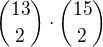 ${13 \choose 2} \cdot {15 \choose 2}$