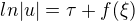 kopírovat do textarea $ln|u| = \tau +f(\xi)$