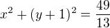 $x^2+(y+1)^2=\frac{49}{13}$