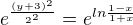 $e^{\frac{(y+3)^2}{2^2}}=e^{ln\frac{1-x}{1+x}}$