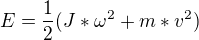 kopírovat do textarea $E=\frac {1}{2} (J*\omega^2+m*v^2)$