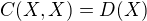kopírovat do textarea $C(X, X) = D(X)$