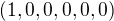 $(1,0,0,0,0,0)$