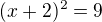 $(x+2)^2 = 9$