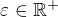 $\varepsilon \in \mathbb{R}^{+}$