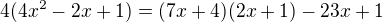 kopírovat do textarea $4(4x^2-2x+1)=(7x+4)(2x+1)-23x+1$