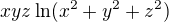 $xyz\ln(x^2+y^2+z^2)$