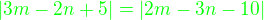 $\color{green}|3m-2n+5|=|2m-3n-10|$