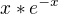 $x* e^{-x}$