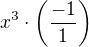$x^3 \cdot \(\frac{-1}{1}\)$