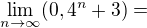 $\lim_{n\to\infty }(0,4^n+3) = $