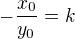 $-\frac{x_0}{y_0}=k$