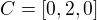 $C=[0,2,0]$