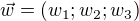 $\vec{w}=(w_1;w_2;w_3)$