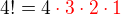 kopírovat do textarea $4! = 4\color{red}\cdot3\cdot2\cdot1$