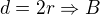 $d = 2r \Rightarrow B$