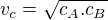 $v_c=\sqrt {c_A.c_B}$