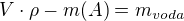 $V \cdot \rho-m(A)=m_{voda}$