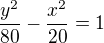 $\frac{y^{2}}{80} - \frac{x^{2}}{20} = 1$