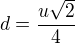 kopírovat do textarea $d=\frac{u\sqrt 2}{4}$