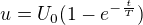$u=U_0(1-e^{-\frac{t}{T}})$