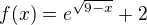 kopírovat do textarea $f(x)=e^{\sqrt{9-x}}+2$