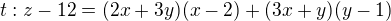 $t: z-12=(2x+3y)(x-2)+(3x+y)(y-1)$