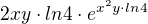 $2xy\cdot ln4\cdot e^{x^2y\cdot ln4}$