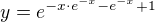 $y=e^{-x\cdot e^{-x}-e^{-x}+1}$