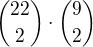 ${22\choose2}\cdot {9\choose2}$