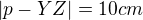 kopírovat do textarea $|p-YZ|=10 cm$