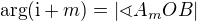 $\arg(\text{i}+m)=|\sphericalangle A_mOB|$