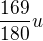 $\frac{169}{180}u$