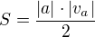 kopírovat do textarea $S=\frac{|a|\cdot |v_a|}{2}$