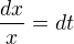 kopírovat do textarea $\frac{dx}{x}=dt$